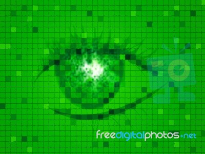 Green Eye Represents Backdrop Design And Eyesight Stock Image