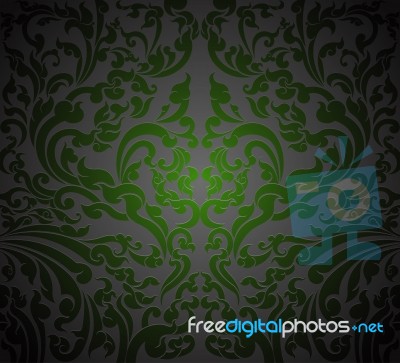 Green Floral Art Pattern Stock Image