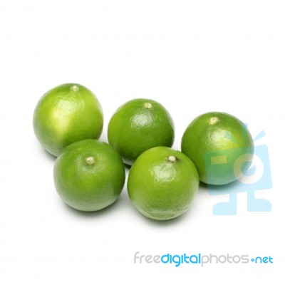 Green Fresh Limes Stock Photo