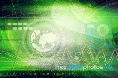 Green Futuristic Background Stock Image