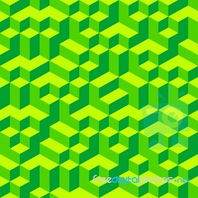 Green Geometric Volume Seamless Pattern Background 004 Stock Image