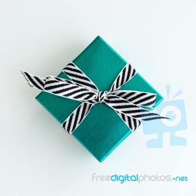 Green Gift Box Stock Photo