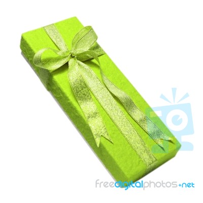 Green Gift Box Stock Photo