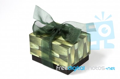 Green Gift Box Stock Photo