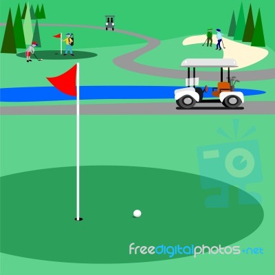 Green Golf Course  Stock Image