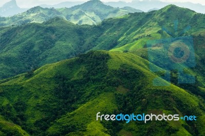 Green Hilled Landscape Stock Photo