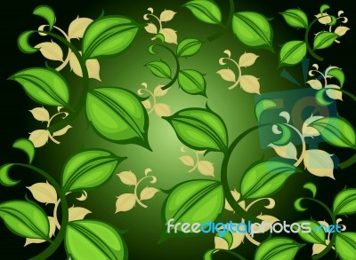 Green Leaf Pattern Stock Image