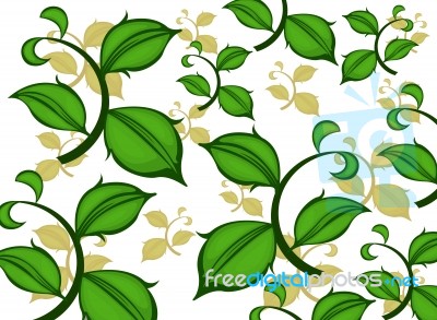 Green Leaf Pattern Stock Image