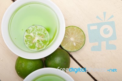 Green Lime Lemonade Stock Photo