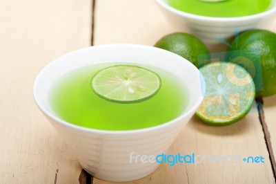 Green Lime Lemonade Stock Photo