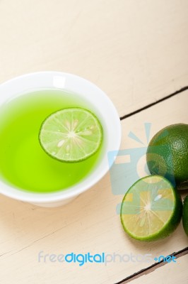 Green Lime Lemonade Stock Photo