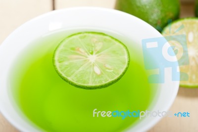 Green Lime Lemonade Stock Photo