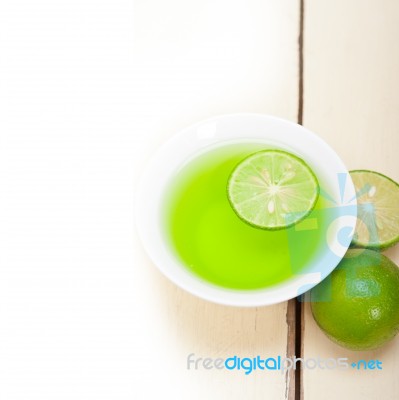 Green Lime Lemonade Stock Photo