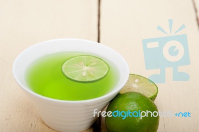 Green Lime Lemonade Stock Photo