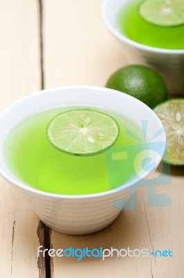 Green Lime Lemonade Stock Photo