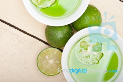 Green Lime Lemonade Stock Photo