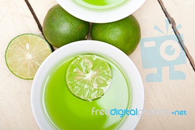 Green Lime Lemonade Stock Photo