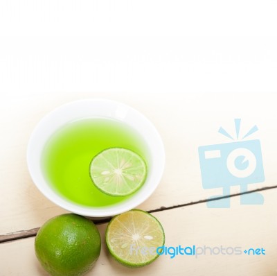 Green Lime Lemonade Stock Photo