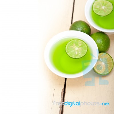 Green Lime Lemonade Stock Photo