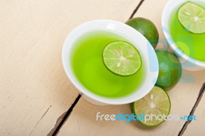 Green Lime Lemonade Stock Photo