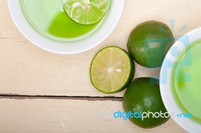 Green Lime Lemonade Stock Photo