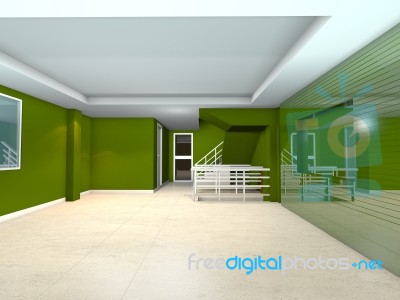 Green Living Interior Design Stock Image