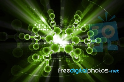 Green Molecule Stock Image