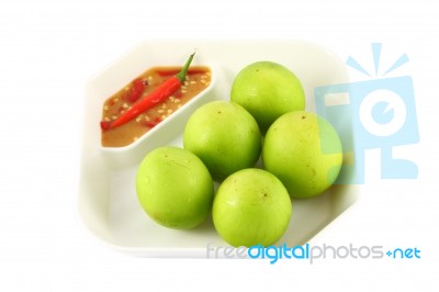 Green monkey apple Stock Photo