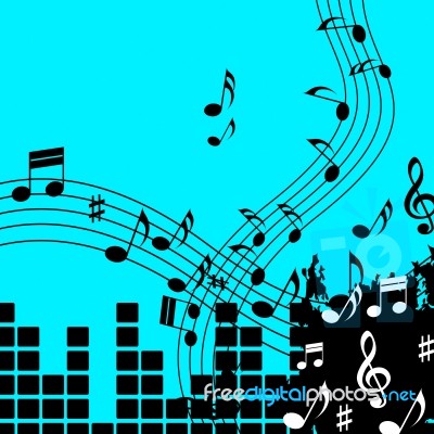 Green Music Background Shows Playing Song Or Pop
 Stock Image