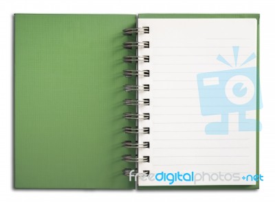 Green Notebook Vertical Stock Photo