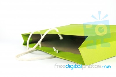 Green Paper Bag Stock Photo