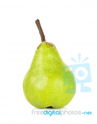 Green Pear Isolated On A White Stock Photo