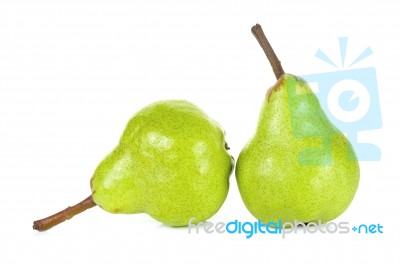 Green Pear Isolated On A White Background Stock Photo