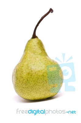 Green Pear On White Stock Photo