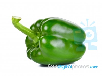 Green Pepper On The White Background Stock Photo