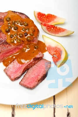 Green Peppercorn Beef Filet Mignon Stock Photo