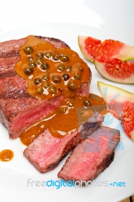 Green Peppercorn Beef Filet Mignon Stock Photo