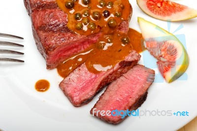 Green Peppercorn Beef Filet Mignon Stock Photo