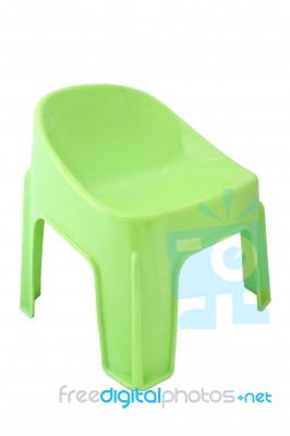 Green Plastic Chair Stock Photo