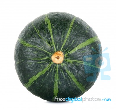 Green Pumpkin Isolated On The White Background Stock Photo