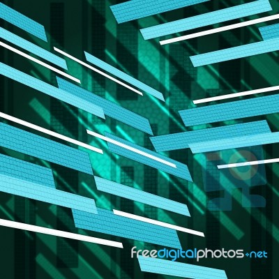 Green Rectangles Background Means Floating Shapes Pattern Stock Image