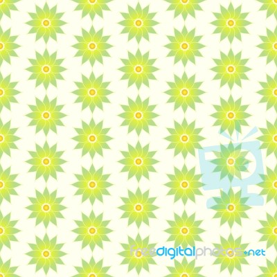 Green Retro Flower Seamless Pattern On Pastel Background Stock Image