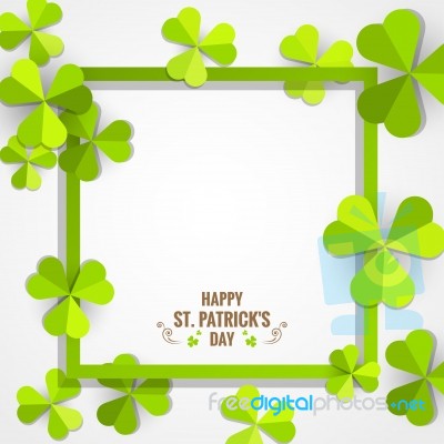 Green Shamrock Frame For St. Patrick's Day Card Stock Image