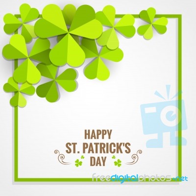 Green Shamrock Frame For St. Patrick's Day Card Stock Image