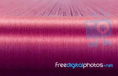 Green Silk On A Warping Loom Of A Textile Mill Stock Photo