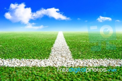 Green Soccer Field Stock Photo