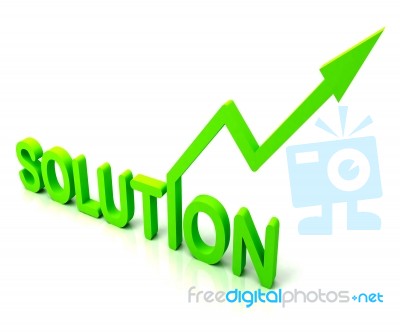 Green Solution Word Shows Success And Strategy Stock Image