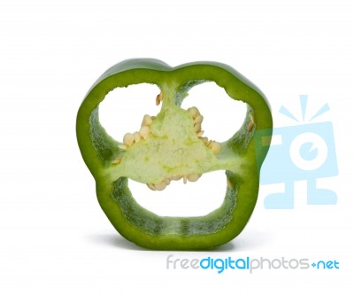 Green Sweet Pepper Stock Photo