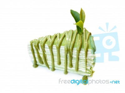 Green Tea Cake Stock Photo