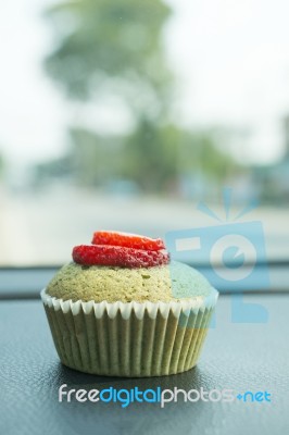 Green Tea Muffin Cupcakes Stock Photo